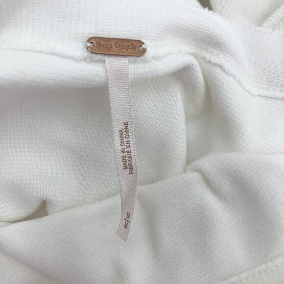 Free People Striped Ribbed Knit Long Sleeve Top Cream Size M - Picture 10 of 11